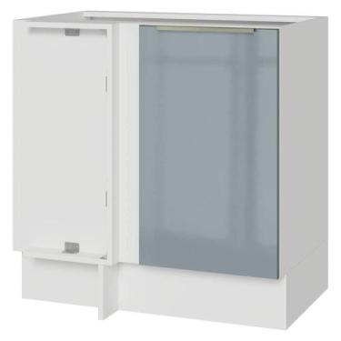 Imagem de Balcão De Canto 1 Porta (sem Tampo) Branco/cinza Lux Madesa Branco/cin