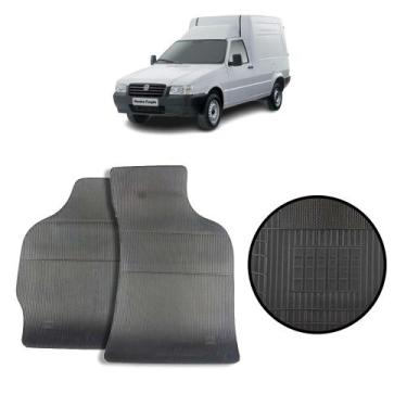 Imagem de Jogo de Tapete de Borracha Preto para Fiat Fiorino 2 Peças 2013 a 2020