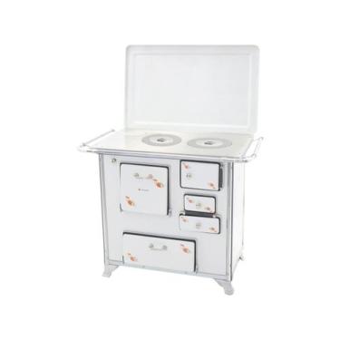 Imagem de Fogão a Lenha Tradicional 02 Venâncio Gabinete com Tampa Branco Florid