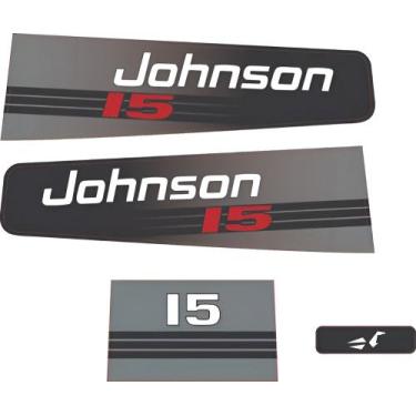 Imagem de Kit Adesivo Compatível Motor de Popa Johnson 15HP 93/94