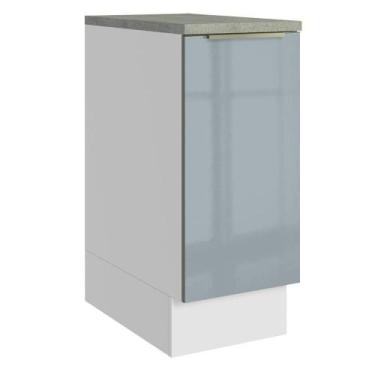 Imagem de Balcão De Cozinha 35 Cm 1 Porta Branco/cinza Lux Madesa Branco/cinza