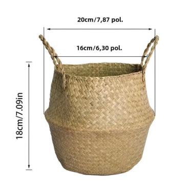 Imagem de Cesta de Vime Dobrável para Armazenamento - Organizador para Brinquedo