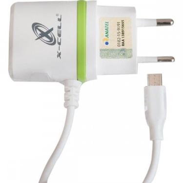 Imagem de Carregador Flexgold Turbo 1 Usb Com Pino Adaptador Com Cabo V8 Xc-V8/G