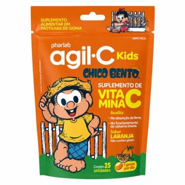 Imagem de Agil-C Kids Vitamina C Sabor Laranja Com 25 Pastilhas Pharlab