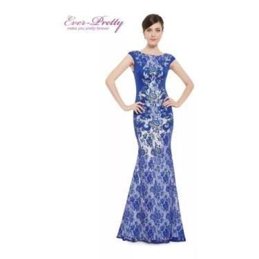 Imagem de Vestido Sereia Longo Madrinha Festa - Luaserena, Azul royal 19, G