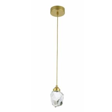 Imagem de Pendente Dourado Led 3W Diamante Transparente Cabeceira Zan97 - Acende