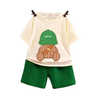 Imagem de Conjunto de Roupas de Verão Infantil 2 Peças - Mochila de Urso e Camis