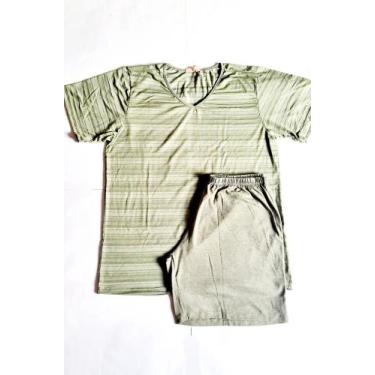 Imagem de Pijama masculino de malha M verde doce mel