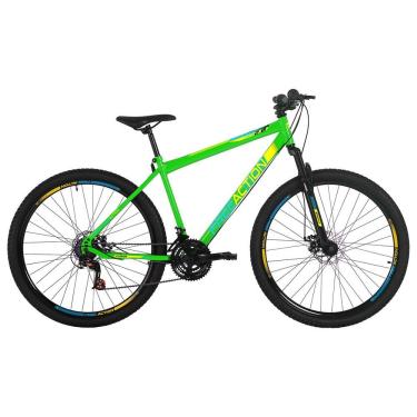 Imagem de Bicicleta Flexus 2.0 Mountain Bike Aro 29 Quadro Aço 21 Marchas Free Action Verde Kawasaki