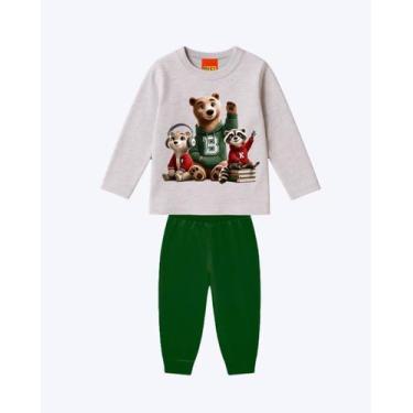 Imagem de Conjunto Moletom Bichinhos Infantil Masculino Kyly P1001575, Mescla, V