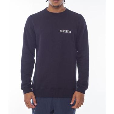 Imagem de Moletom Hurley Careca Square WT24 Masculino Preto, Preto, P