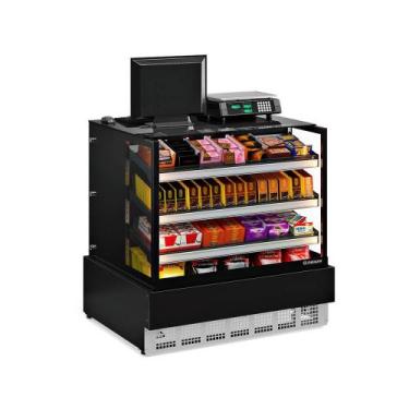 Imagem de Vitrine Neutra Caixa Conveniência Gelopar 100cm MGEX-100 Preta