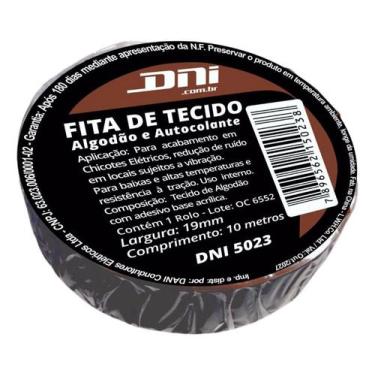 Imagem de Fita Isolante Tecido Chicote Lonada Dni Dni5023 Com Cola Preto
