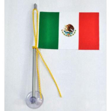 Imagem de Mini Bandeira México C/ Ventosa Poliéster (5,5cm X 8,5cm) - SP Bandeir
