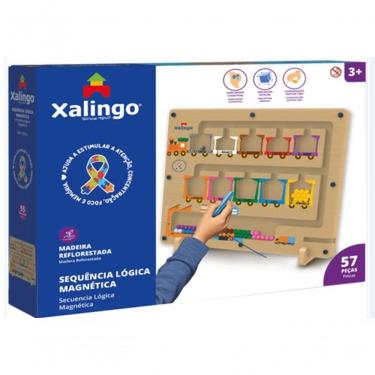 Imagem de Brinquedo Educativo Sequência Lógica Magnética 57 Peças com Raciocínio Lógico Xalingo