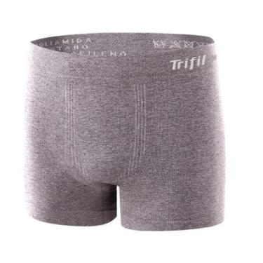 Imagem de Cueca Infantil Boxer Lisa Menino Trifil, M, Cinza mescla