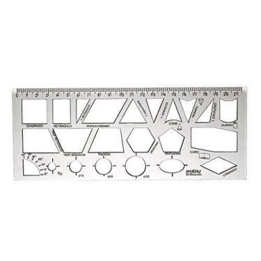 Imagem de Regua Plastica Geometrica Escolar Cr 22Cm - MAXCRIL