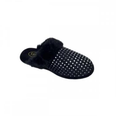 Imagem de Pantufa Leffa 559 Poá Feminino, Preto, 35