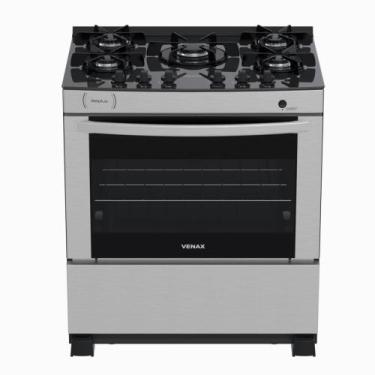 Imagem de Fogao a Gas 5 Bocas Venax Delplus Vitreo BL Inox, Inox, Bivolt