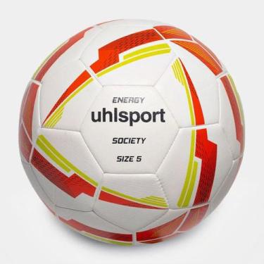 Imagem de Bola Uhlsport Energy Society Branco/Vermelho  Ideal para Society, Alta