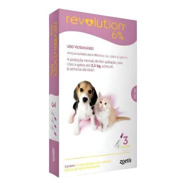 Imagem de Antipulgas Revolution 6% Cães e Gatos Filhotes 2,5kg 3 Pipet - Congrat