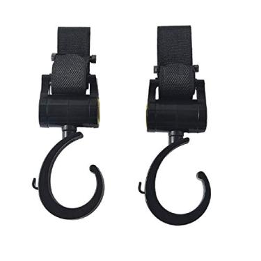 Imagem de Gancho para carrinho de bebê, pacote com 2 ganchos multiuso para bolsas de fraldas para bebê, bolsas, roupas, bolsa