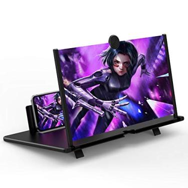 Imagem de Ampliador de tela de 16" para celular - Fanlory 3D HD Ampliador de tela de projetor para filmes, vídeos e jogos - Suporte dobrável para celular com amplificador de tela - Compatível com todos os smartphones