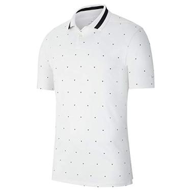 Imagem de NIKE Dry Fit Vapor Print Golf Polo 2019 White/Black Large