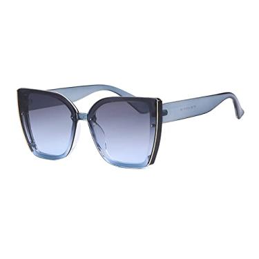 Imagem de Óculos de sol na moda Óculos de sol grandes de olho de gato feminino de luxo moda armação grande óculos de sol quadrado para homens óculos de sol retro na moda cateye, azul, outros