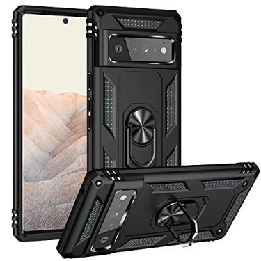 Imagem de YUNCHAO Caixa de telefone Para o Google Pixel 6 Protop TPU + PC Case de proteção com PC com suporte rotativo de 360 ​​graus capa para celular
