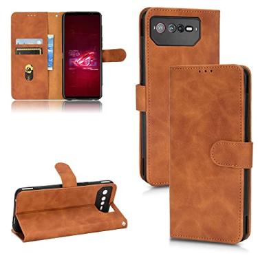 Imagem de capa de proteção contra queda de celular Para Asus Rog Phone 6 Skin Feel Flip Leather Case