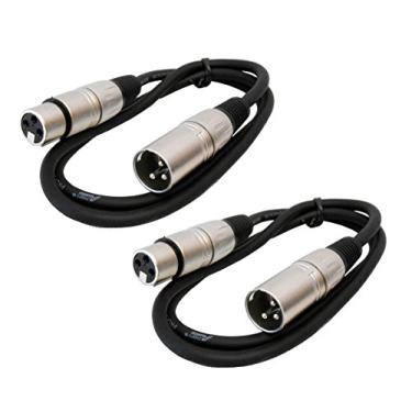 Imagem de Audio2000'S ADC2037X2 Cabo de microfone XLR fêmea para XLR macho (pacote com 2)