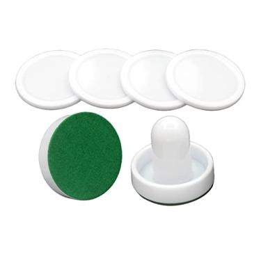 Imagem de 2 peças de plástico Air Hockey Pushers e 4 peças de substituição para mesas de jogo - Branco