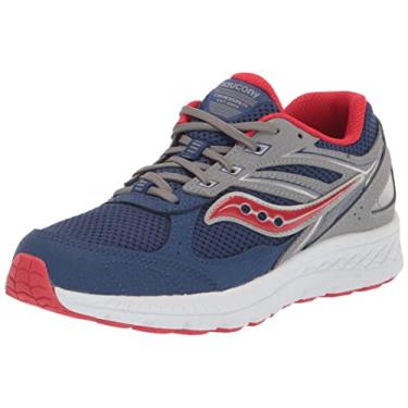 Imagem de Saucony Tênis de corrida unissex infantil Cohesion 14 com cadarço aos dedos, Azul-marinho/vermelho, 11 Big Kid