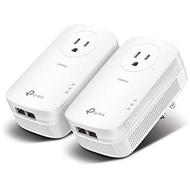 Imagem de TP-Link Adaptador Powerline AV2000 – 2 portas Gigabit Ethernet, ligar e usar, economia de energia, 2 x 2 MIMO, filtro de ruído, tomada extra para outros dispositivos, ideal para jogos (TL-PA9020P KIT)