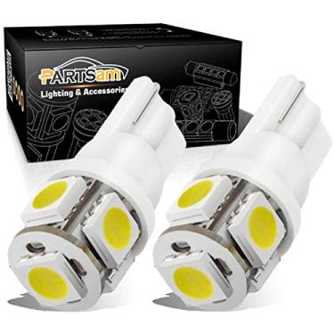 Imagem de Partsam 2 pçs branco T10 168 194 2825 5-5050-SMD placa de licença lâmpadas LED