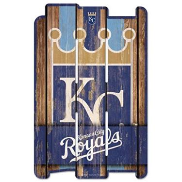 Imagem de Placa de cerca de madeira MLB Kansas City Royals, preta