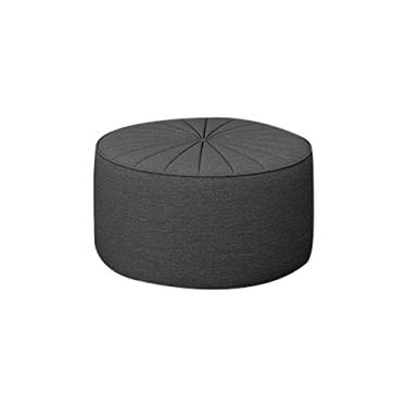 Imagem de Puff Decorativo Sala De Estar Round Linho Chumbo G45 - Gran Belo