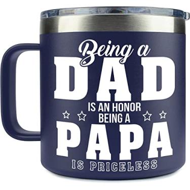 Imagem de YETIFY Presentes de Dia dos Pais para Papai, Pai da Filha Filho, Crianças - Caneca do Papa para Dia dos Pais - Presentes para o Pai, Avô no Aniversário - Caneca Novidade de Aço Inoxidável Isolada 400