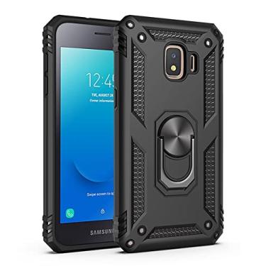 Imagem de LVSHANG Capa de celular para Samsung Galaxy J2 Core Capa e suporte, com capa magnética, proteção resistente à prova de choque para Samsung Galaxy J2 Core (2020) J260 (Cor: preta)