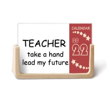 Imagem de Agenda de mesa Teacher Take A Hand Lead My Future 2022 12 meses