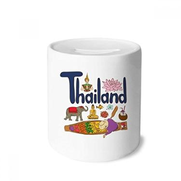 Imagem de DIYthinker Thailand National Symbol Landmark Pattern Money Box Saving Banks Ceramic Coin Case Kids Adults