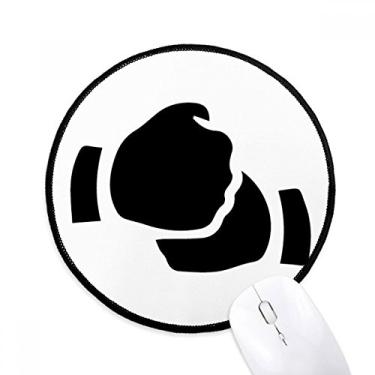 Imagem de DIYthinker Salute Gesture Outline Pattern Mouse Pad Desktop Office Tapete Redondo para Computador