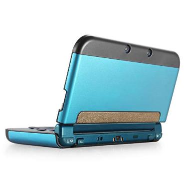 Imagem de TNP Capa protetora compatível com Nintendo New 3DS XL LL 2015, azul claro - plástico + alumínio protetor de corpo inteiro capa dura snap-on capa nova modificada design sem dobradiça