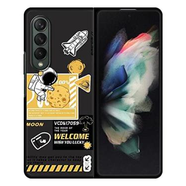 Imagem de Adorável e engraçado astronauta para Samsung Galaxy Z Fold 4 5G Z Fold 3 Hard PC Phone Case, FOLD, BKB10, para Samsung Z Fold3 5G