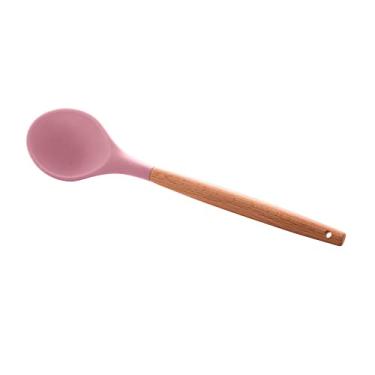 Imagem de COLHER DE SILICONE C/CABO DE BAMBU CHARMY ROSA 31,5cm