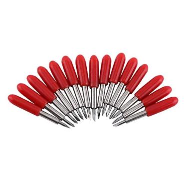 Imagem de Lâmina de ploter, 15 peças de lâmina de corte faca 45 ° para Plotter cortador de vinil tampa vermelha