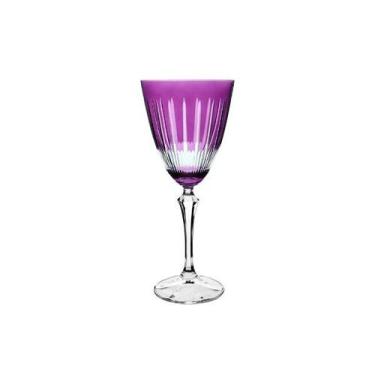 Imagem de Taça Para Vinho Em Cristal Lapidado Bohemia Elizabeth 250ml Violeta