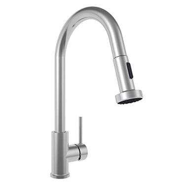 Imagem de Torneira monocomando misturador de cozinha 2 jatos com bica móvel e retrátil escovado, Arell, ARE-MC04