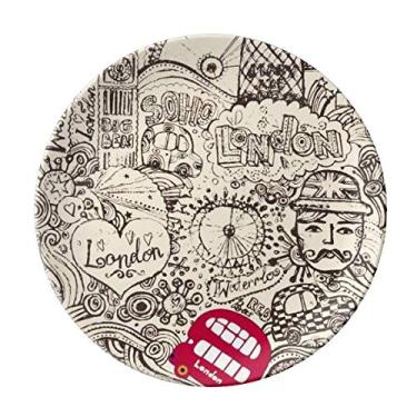 Imagem de British Bus London Eyes Prato Decorativo de Porcelana Salver Prato de Jantar